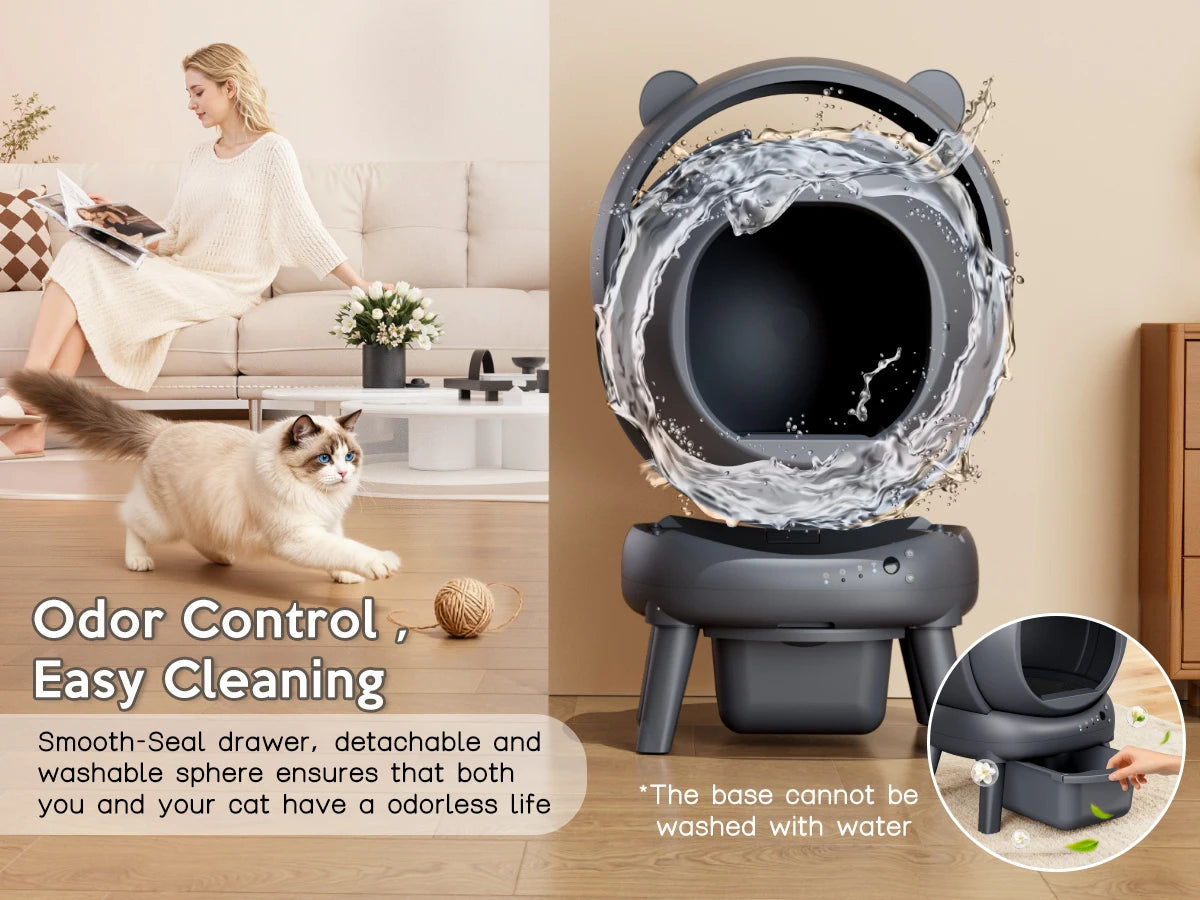 The Cumridge Self-Cleaning Litter Box is a high-performance, hygienic solution designed specifically for multi-cat households.
