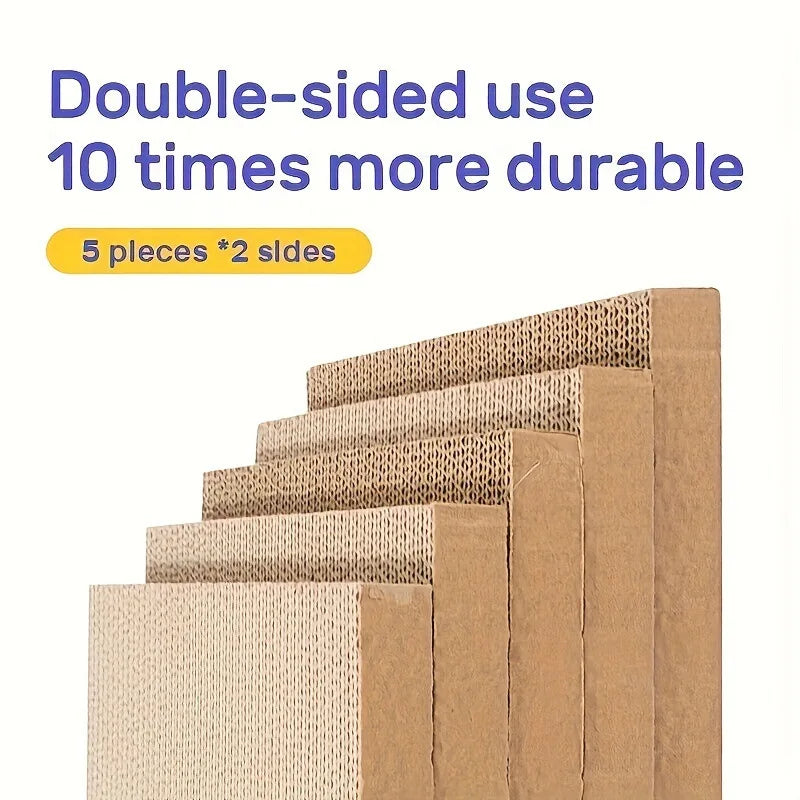 5pcs Corrugated Cardboard Cat Scratch Board Rectangular Double-Sided Scratching Nest Wear-Resistant Non Shedding All Universal