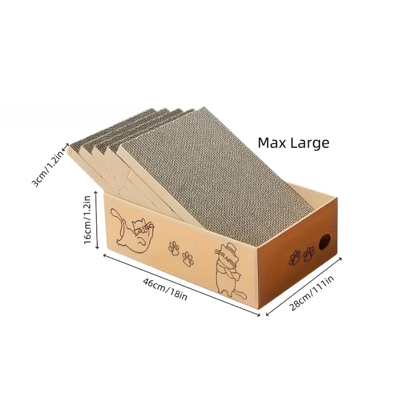 5pcs Corrugated Cardboard Cat Scratch Board Rectangular Double-Sided Scratching Nest Wear-Resistant Non Shedding All Universal