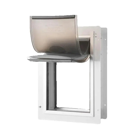 Pet Door Metal Frame with Lock and 3-Flap System Weatherproof Doggy Door Easy to Install in Interior or Exterior Walls