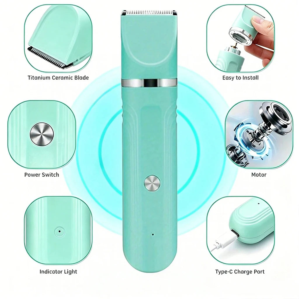 4-in-1 Pet Hair Clipper Rechargeable Dog Cat Trimmer Kit Cordless Electric Grooming Shaver with Comb Guide for Puppy Kitten