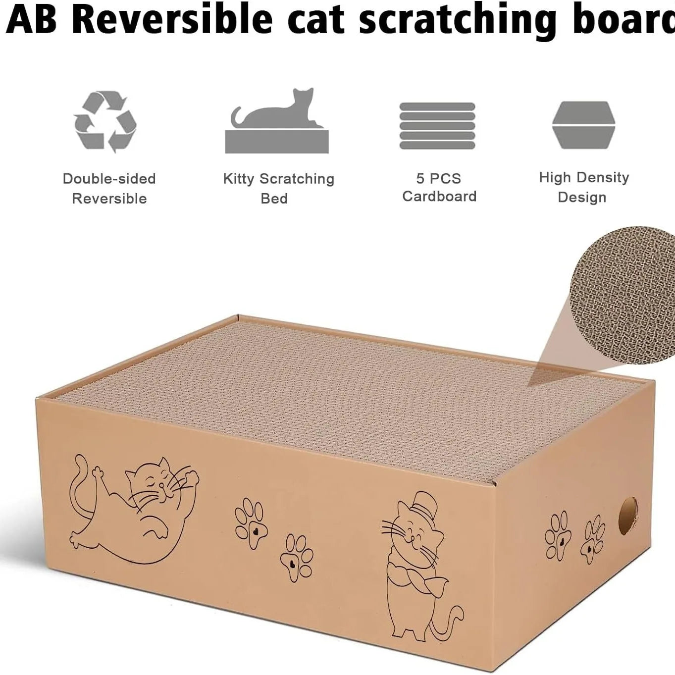 5pcs Corrugated Cardboard Cat Scratch Board Rectangular Double-Sided Scratching Nest Wear-Resistant Non Shedding All Universal