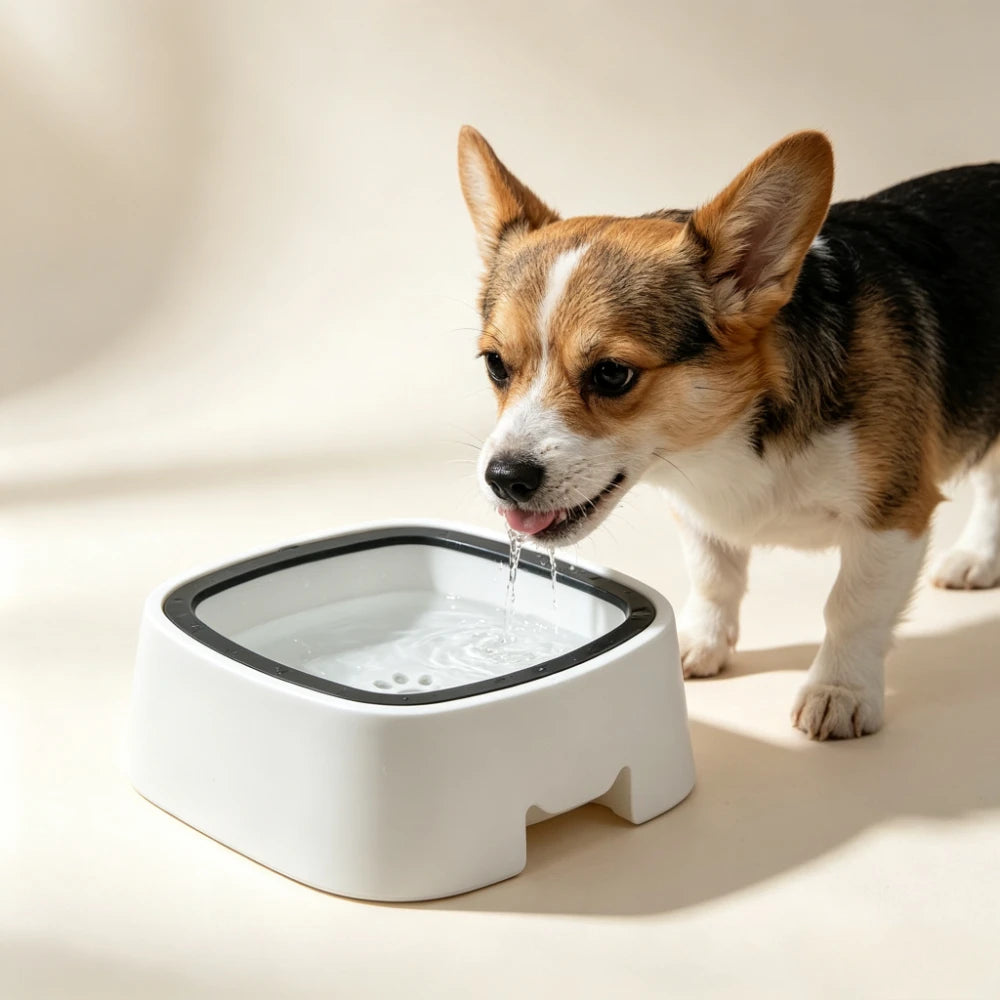 No Spill Pet Water Bowl Floating Insert Dog Cat Water Dispenser No Wet Mouth Beard Anti‑Overflow Splash‑Proof Pet Drinking Bowl for Small Medium Large Pets